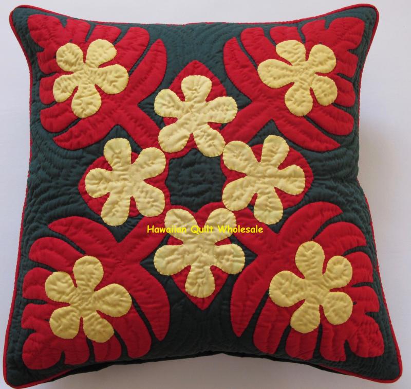 2 Monstera Plumeria Pillow Covers Ryedg Hawaiian Quilt Wholesale