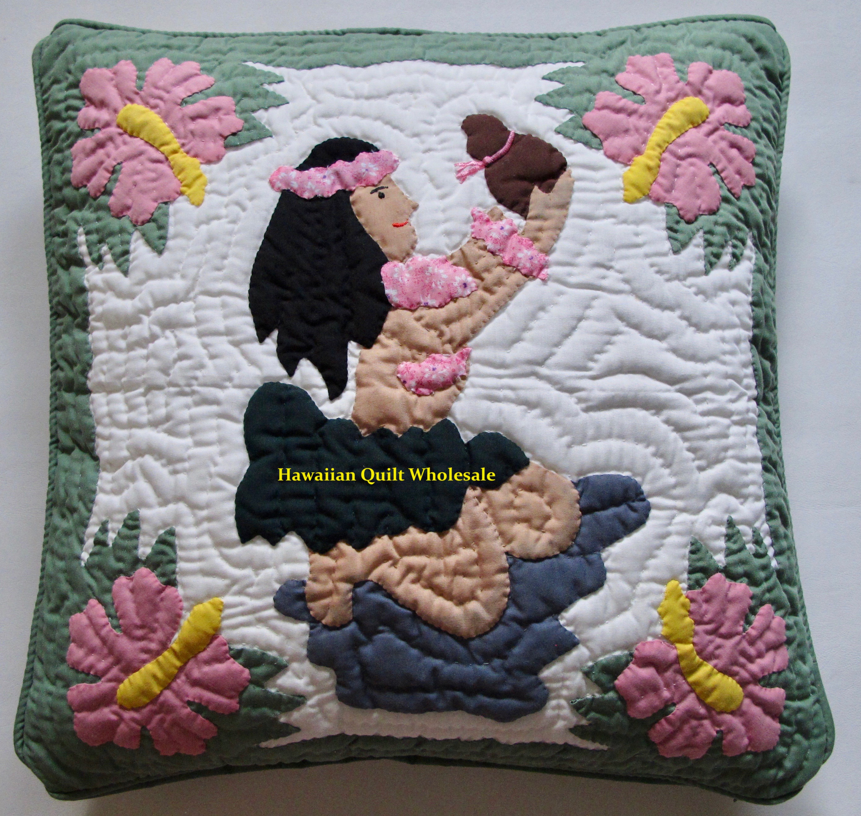 2 Hula Girl Pillow Covers Hawaiian Quilt Wholesale